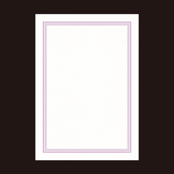 枠つき・厚口 上質紙（A4）無地・紫
