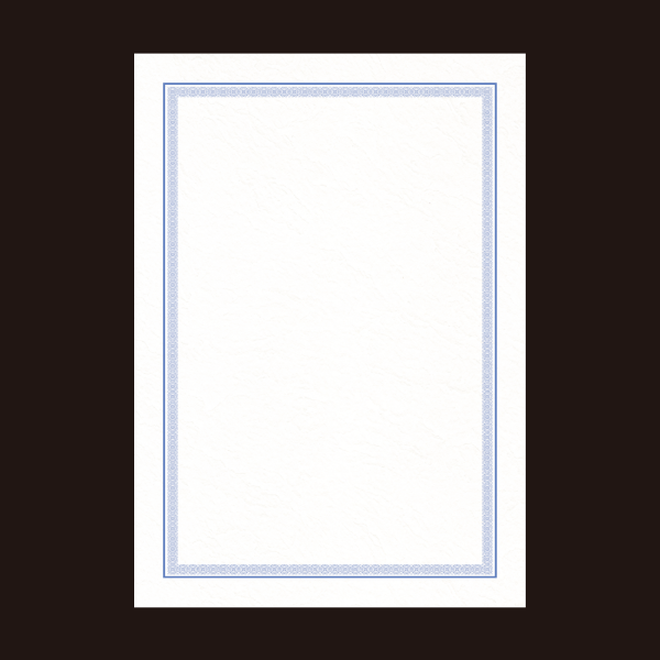 枠つき・厚口 上質紙（A4）無地・青